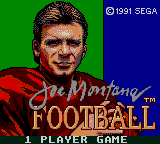 Joe Montana's Football (USA, Europe) Title Screen